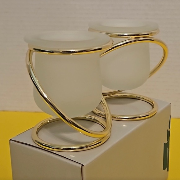 Hostess Pick 🥳💥 New with Tags Vintage PartyLite Gold and White Candle Holders - Picture 3 of 5